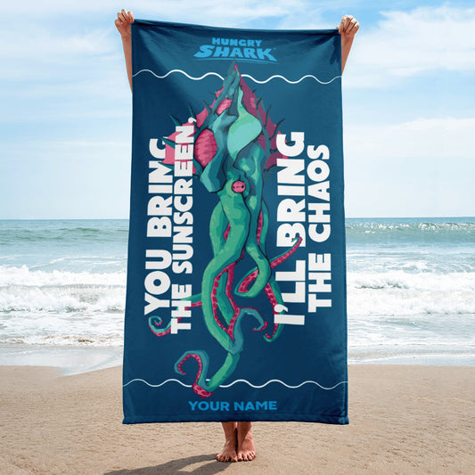 Hungry Shark Personalized Beach Towel