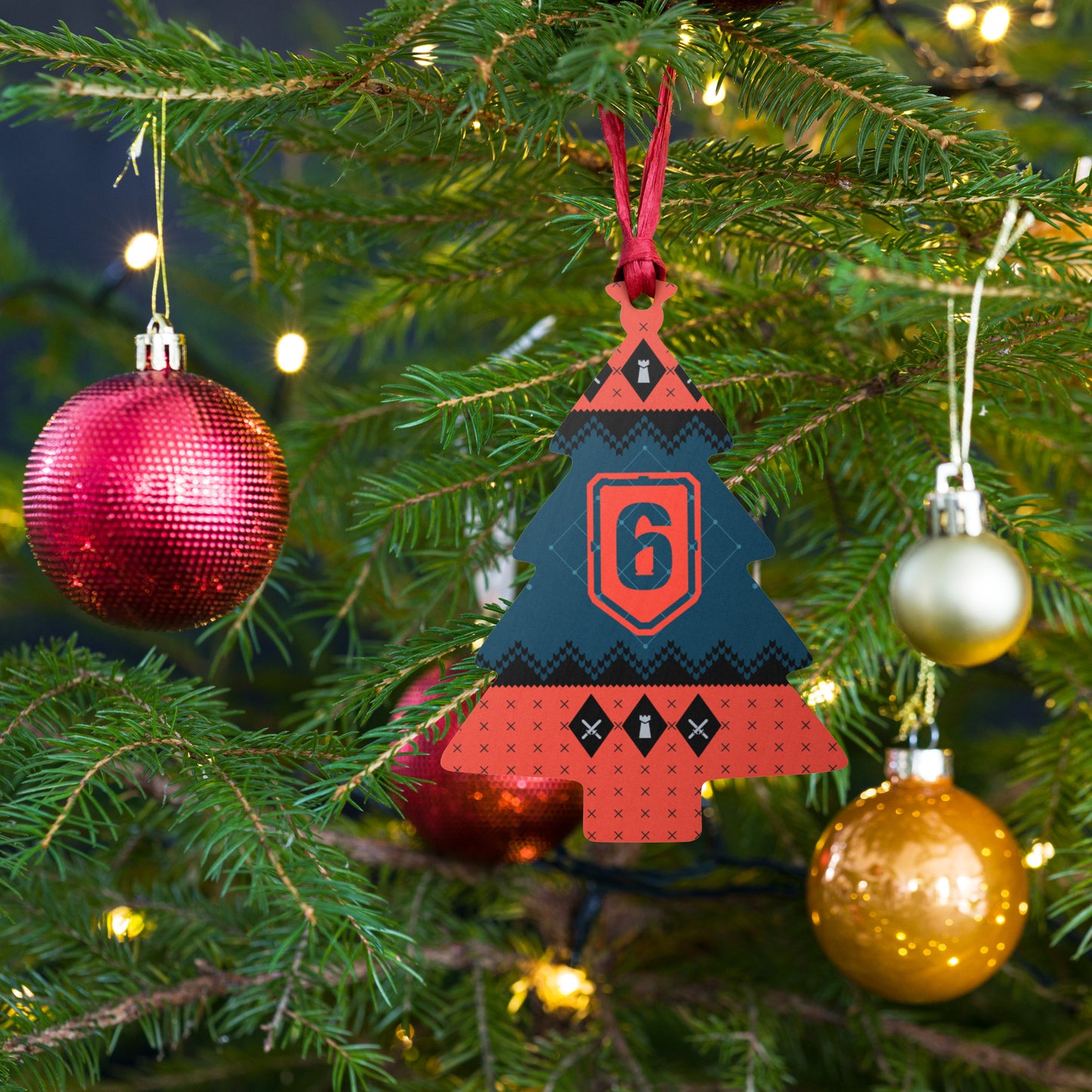 Six Siege Wooden Holiday Ornament