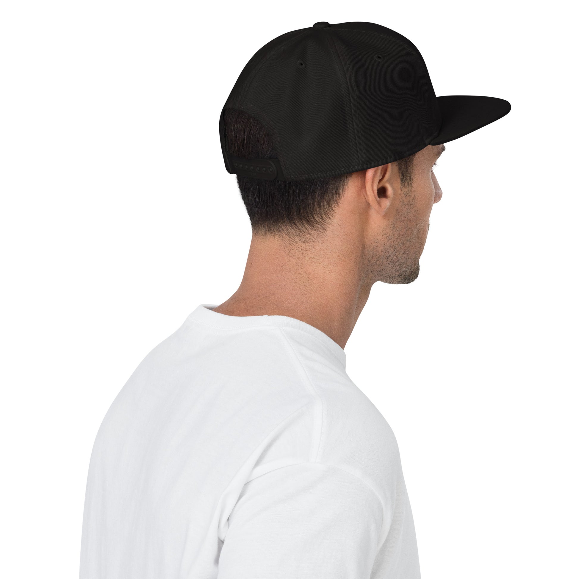 Black adjustable snapback hat with a prominent gold and red embroidered SHD Phoenix Crest. Features a grey under visor.