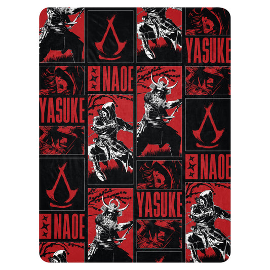 Assassin's Creed Shadows Yasuke & Naoe Sherpa Blanket 60 in x 80 in