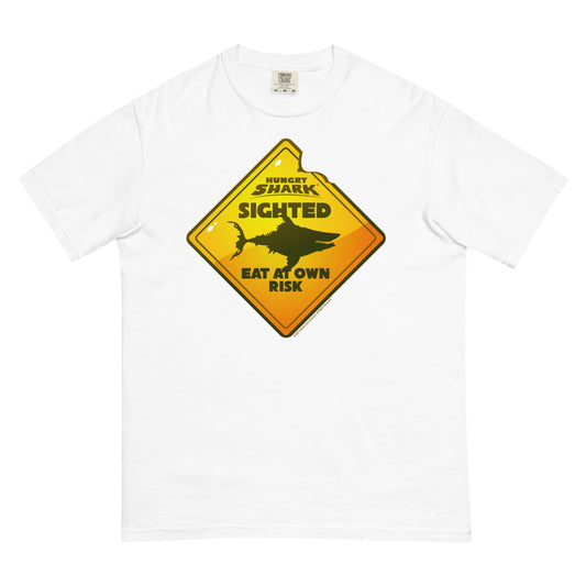 Hungry Shark Sighted Comfort Colors T-Shirt White