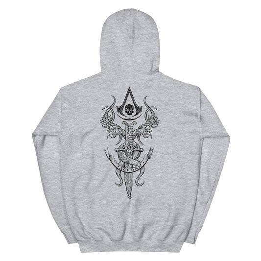 Assassin's creed: black flag resynced hoodie jackdaw - sport grey